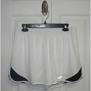 BCG Women's 2-in- 1 Moisture Wicking Running Shorts in White/Black Small $30